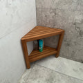 Wood Shower Bench Shower Stool With Shelf