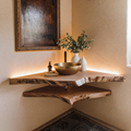 Live Edge Wood Corner Bathroom Vanity Shelf