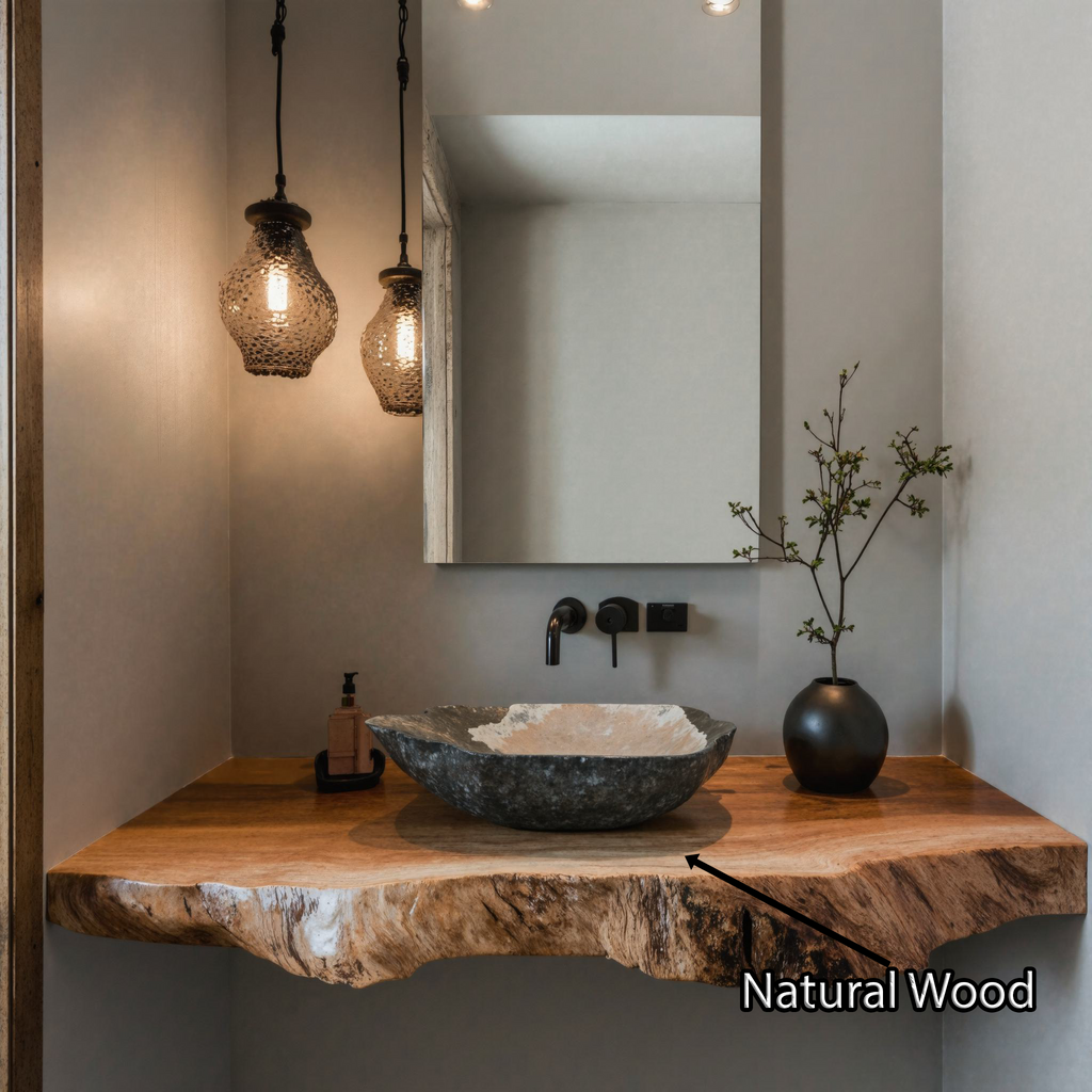 Farmhouse Wooden Bathroom Vanity Shelf For Any Rustic Home