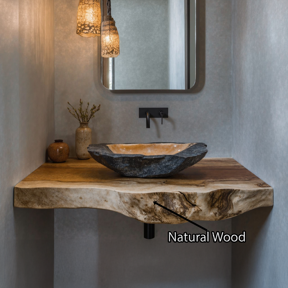 Vintage Reclaimed Wood Floating Vanity Shelf For Timeless Decor