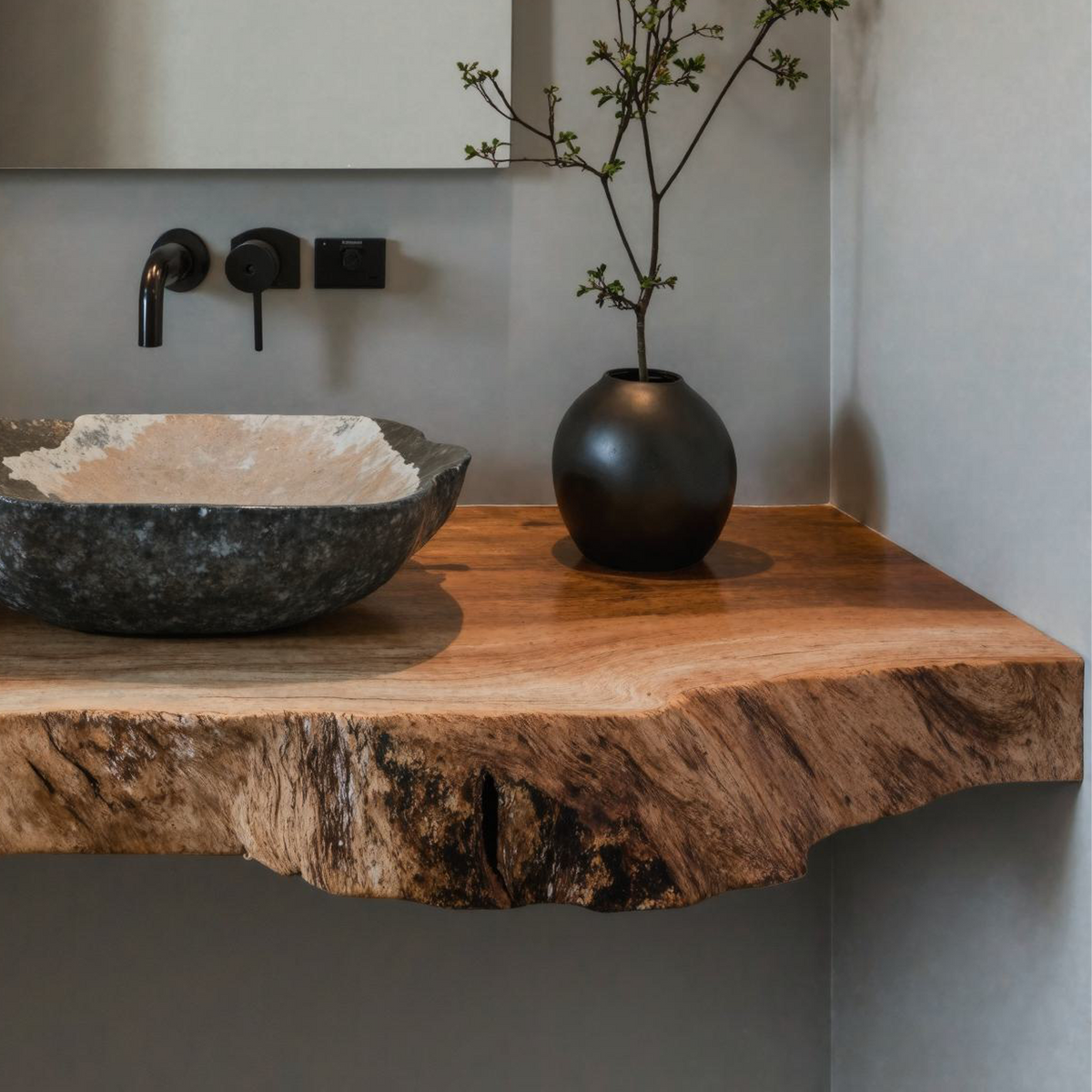 Farmhouse Wooden Bathroom Vanity Shelf For Any Rustic Home