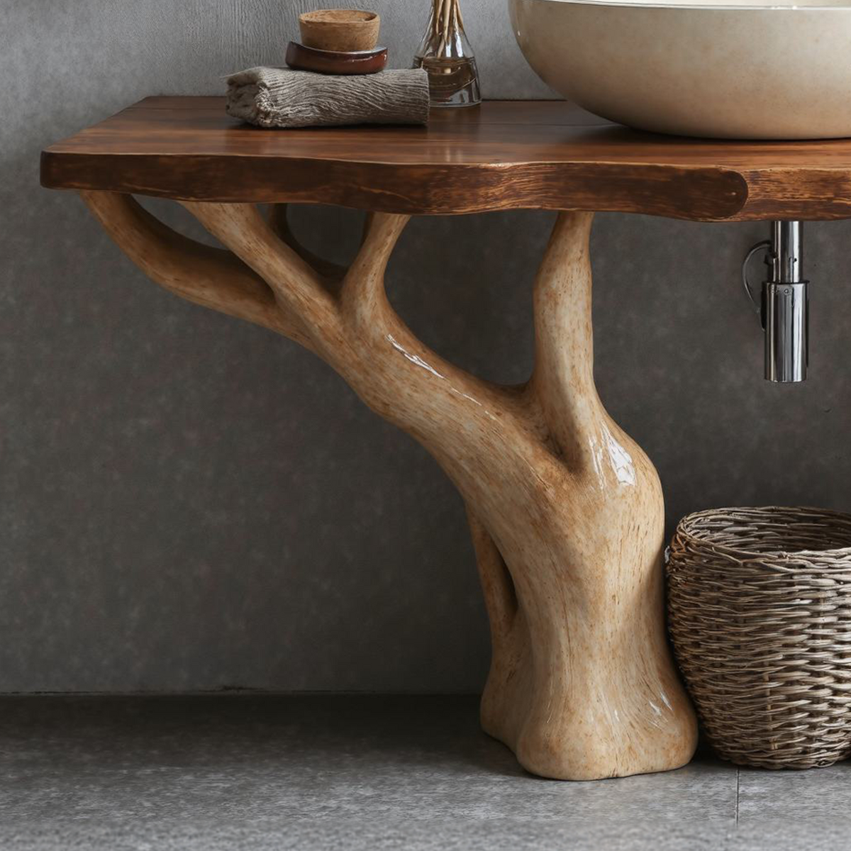 Rustic Live Edge Vanity For Contemporary Bathroom Spaces