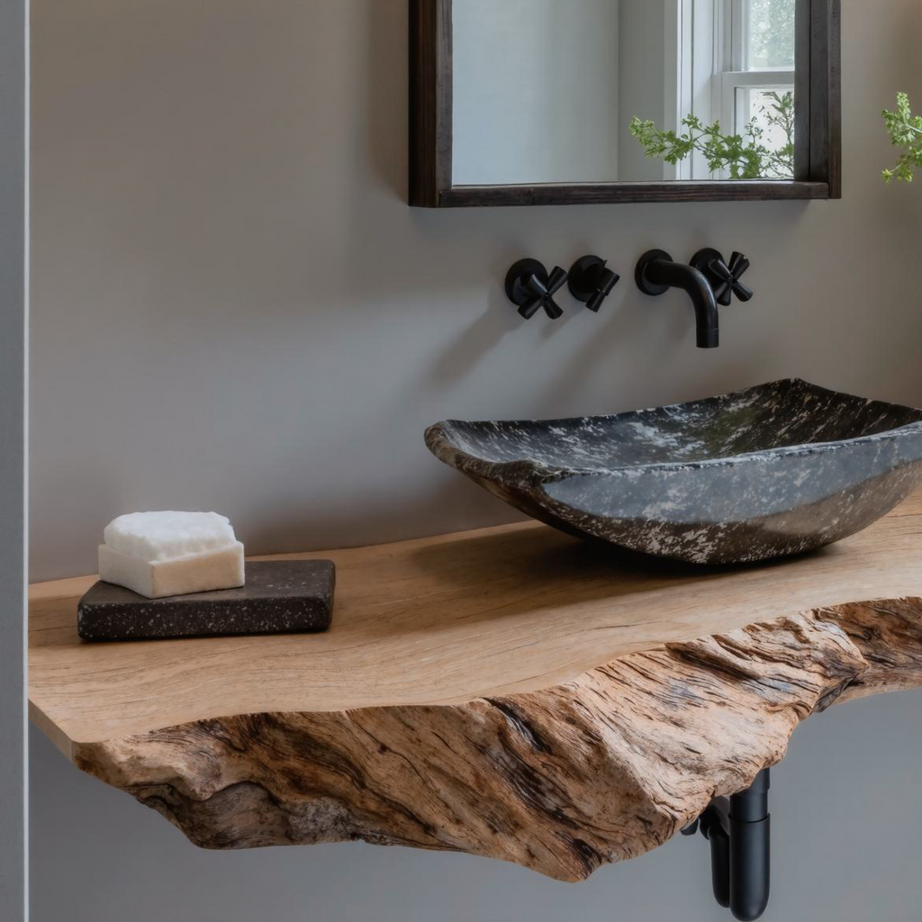 Handcrafted Rustic Styles Floating Vanity Shelf For Small Bathrooms