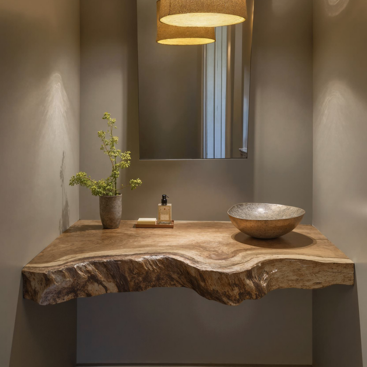 Vintage Rustic Bathroom Vanity Floating Shelf