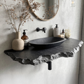 Live Edge Bathroom Vanity Shelf Wall