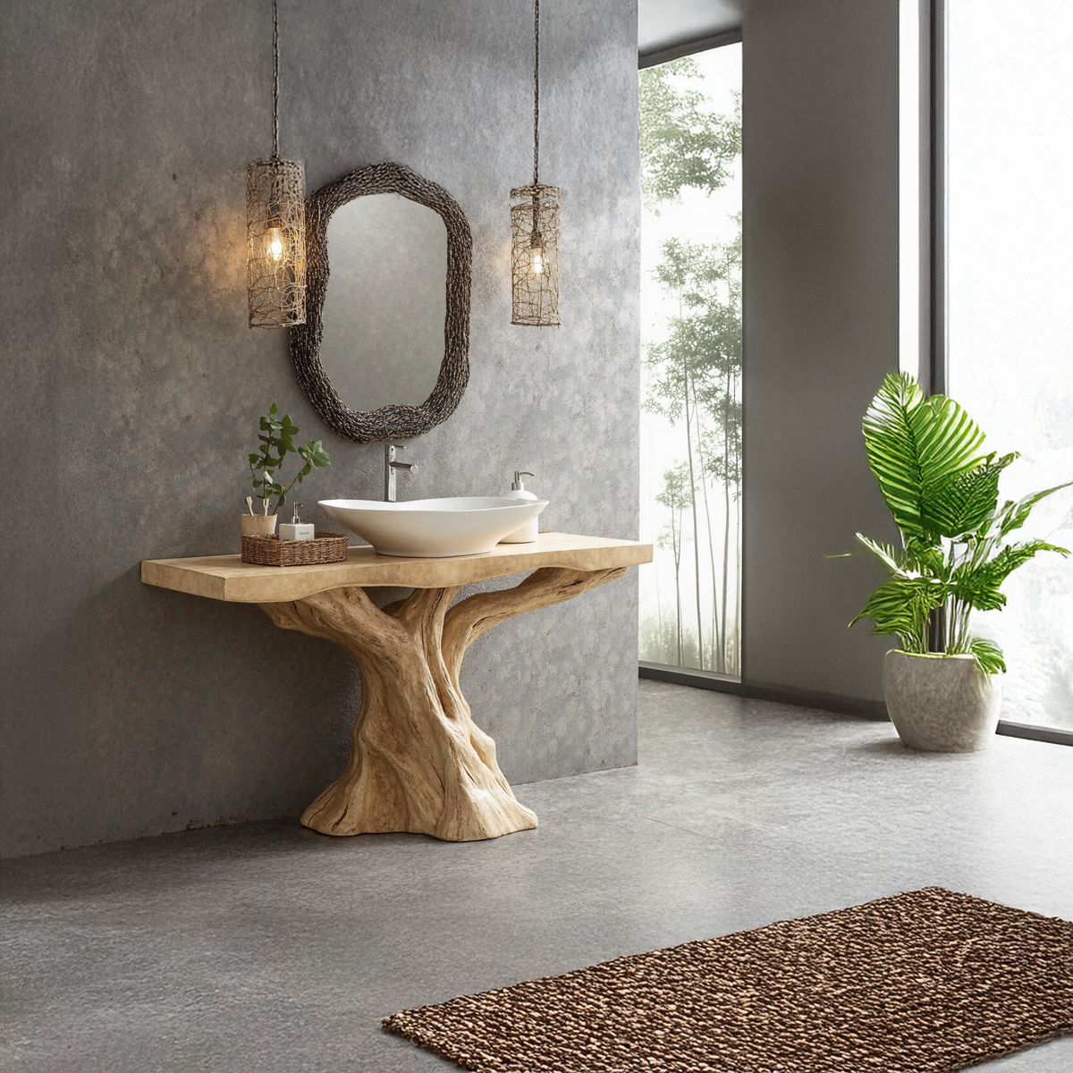 Mid-Century Wood Bathroom Vanity For Stylish Retro Bathrooms