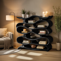 Sculptural Bookshelf Cabinet For Living Room And Office