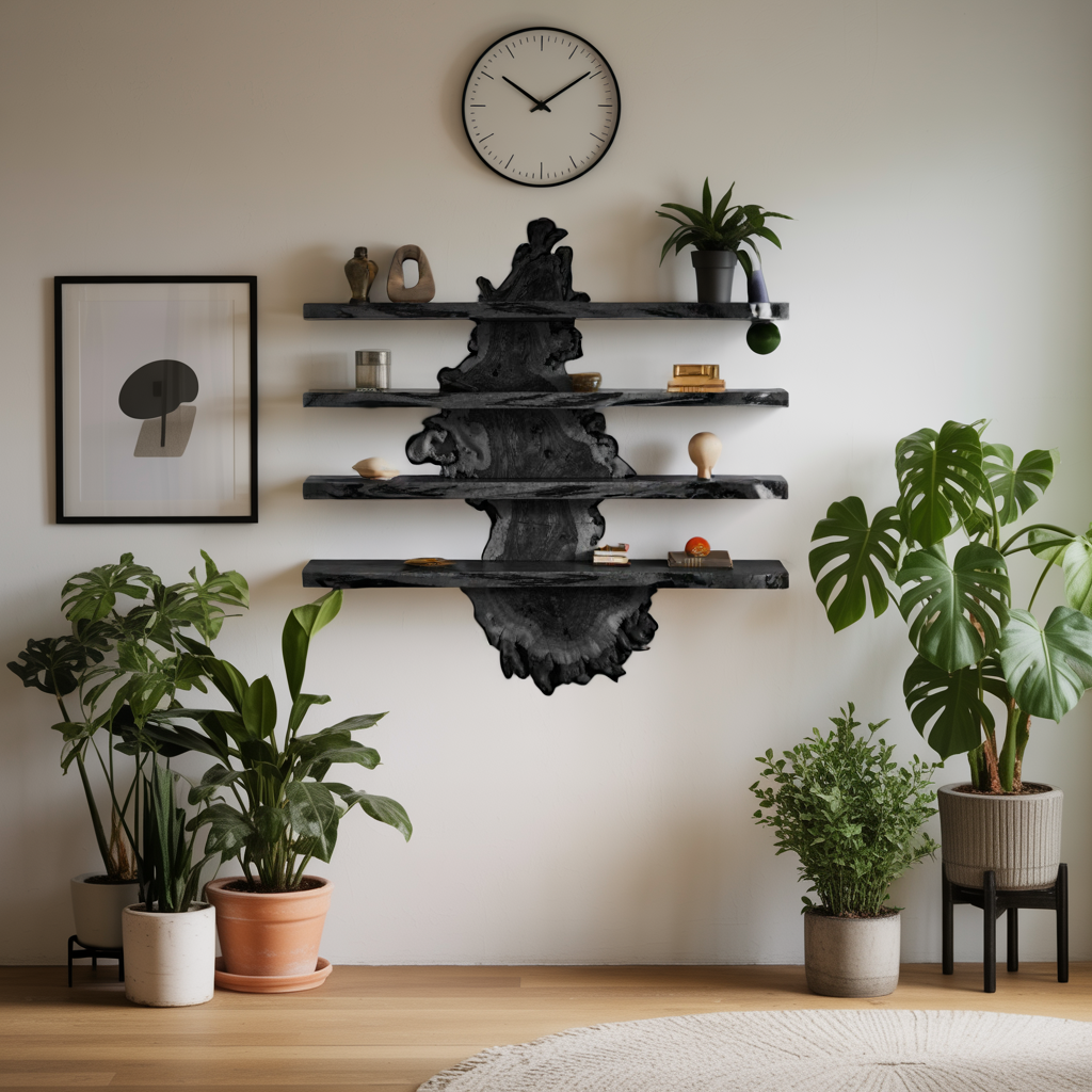 Live Edge Wall Shelf Design For Bedroom Display