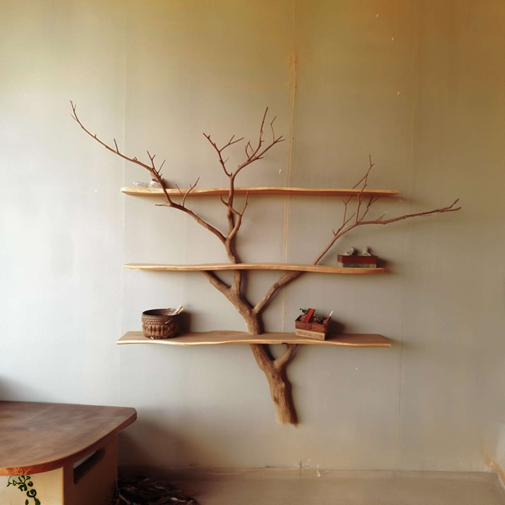 Rustic Tree Branch Shelf Unique Shelves