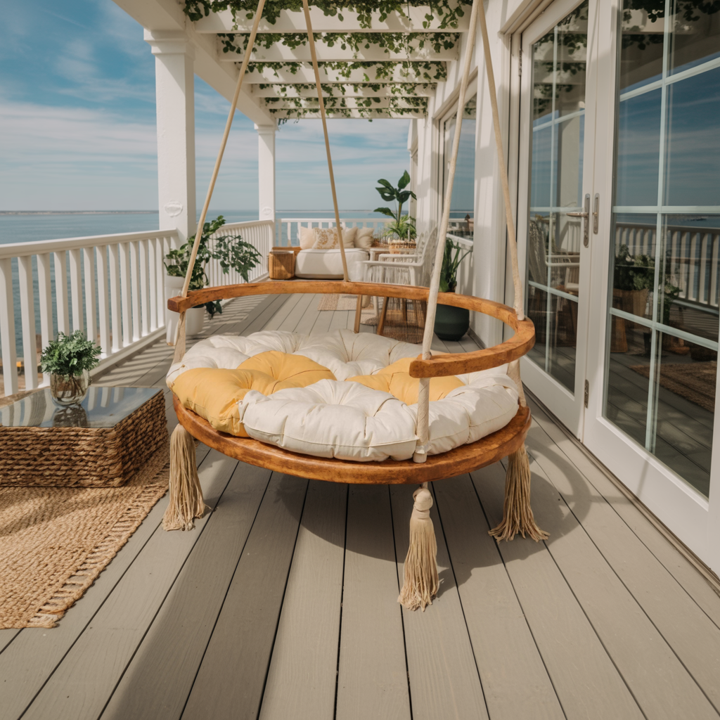 Boho Round Swing Chair For Porch Or Garden