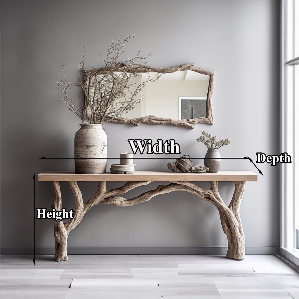 Natural Live Edge Console Table With Handcrafted Quality