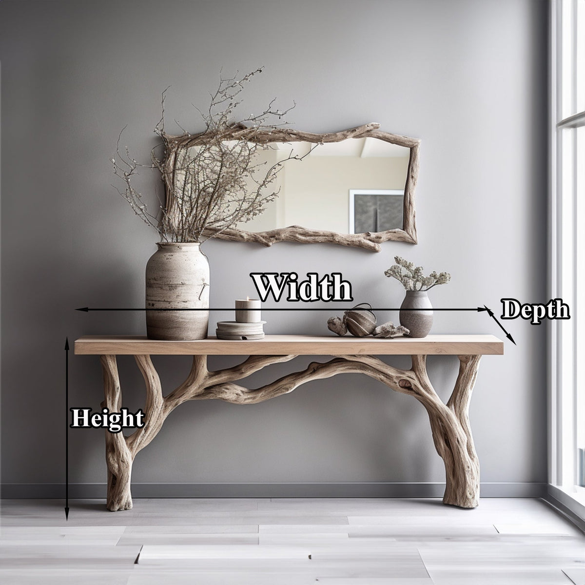 Natural Live Edge Console Table With Handcrafted Quality