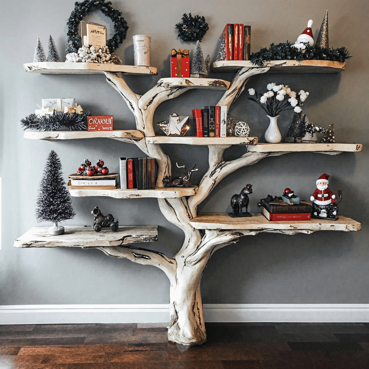Tree Bookcase Xmas Montessori Bookshelf Christmas Gift