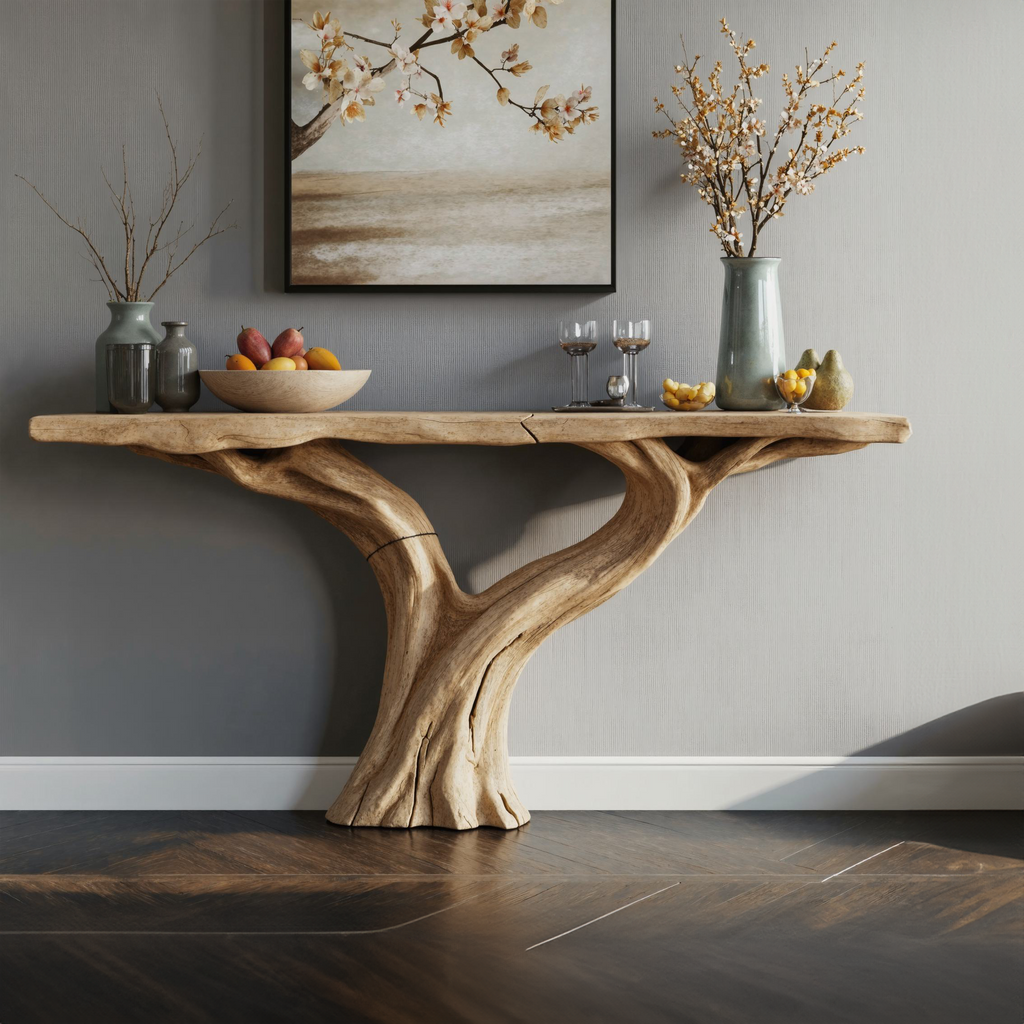 Narrow Console Table Live Edge Table Home Decor