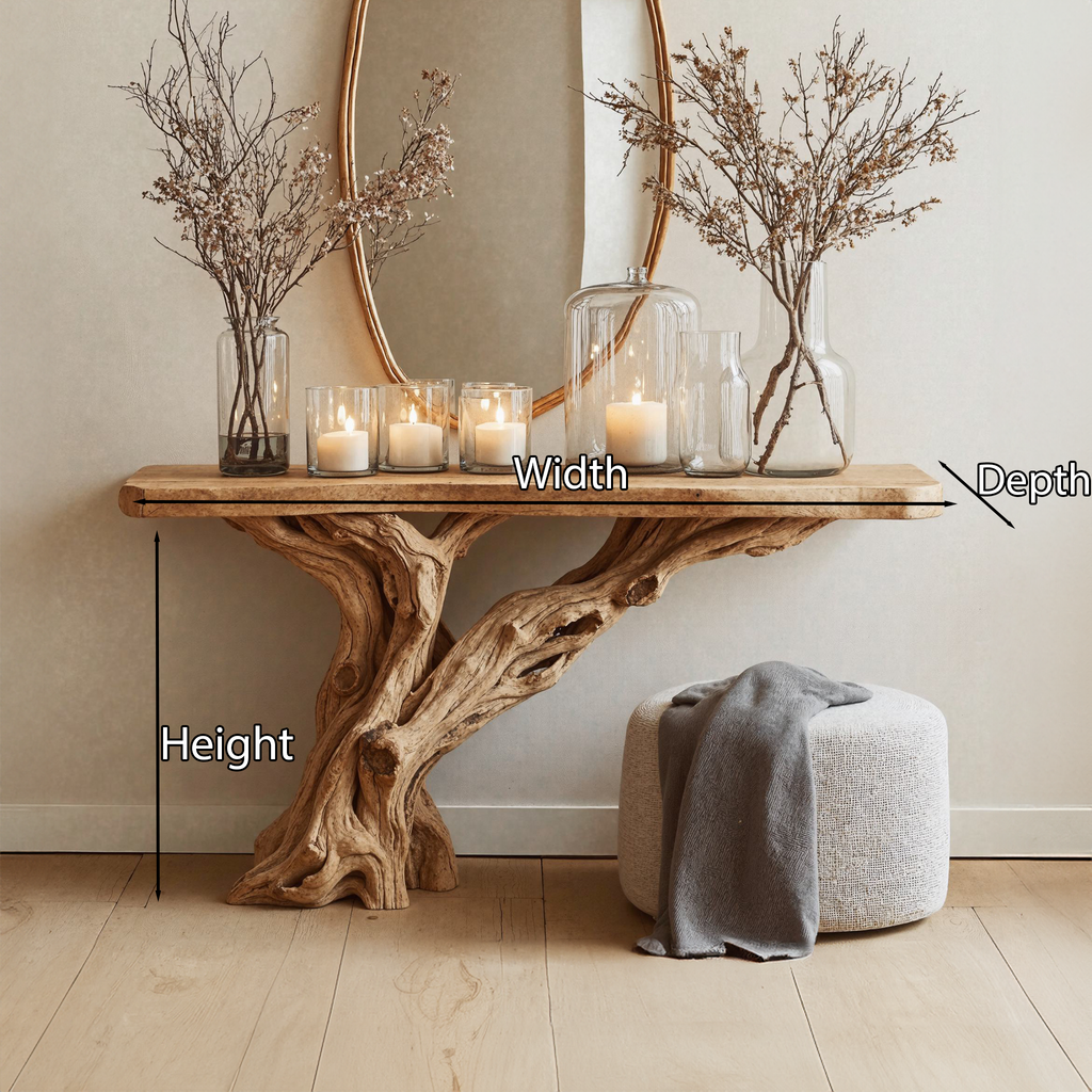 Narrow Christmas Floating Console Table Wooden