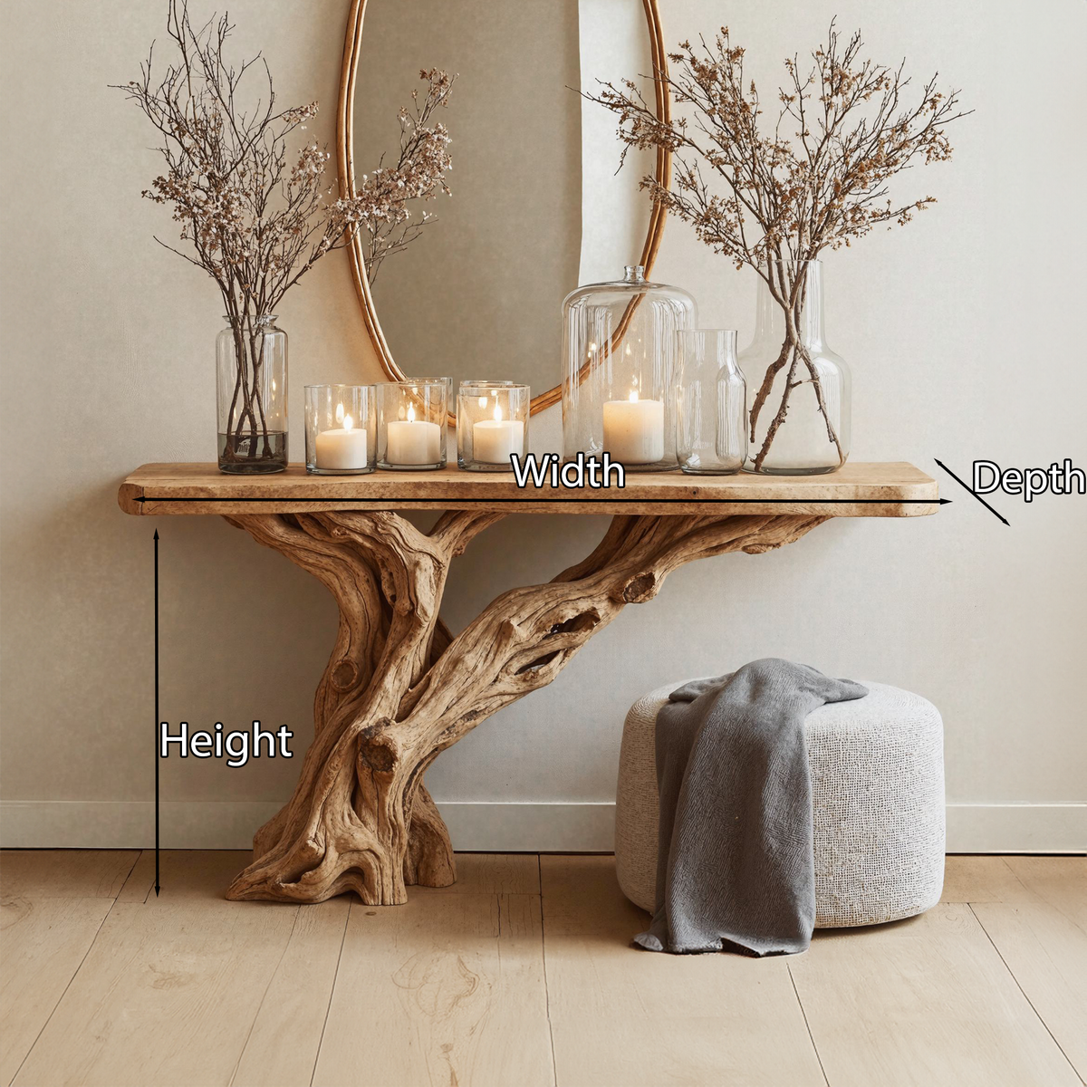 Narrow Christmas Floating Console Table Wooden