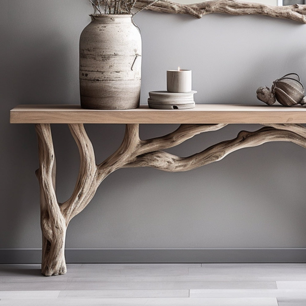 Natural Live Edge Console Table With Handcrafted Quality