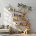 Tree Branch Shelves Solid Wood Bookcase