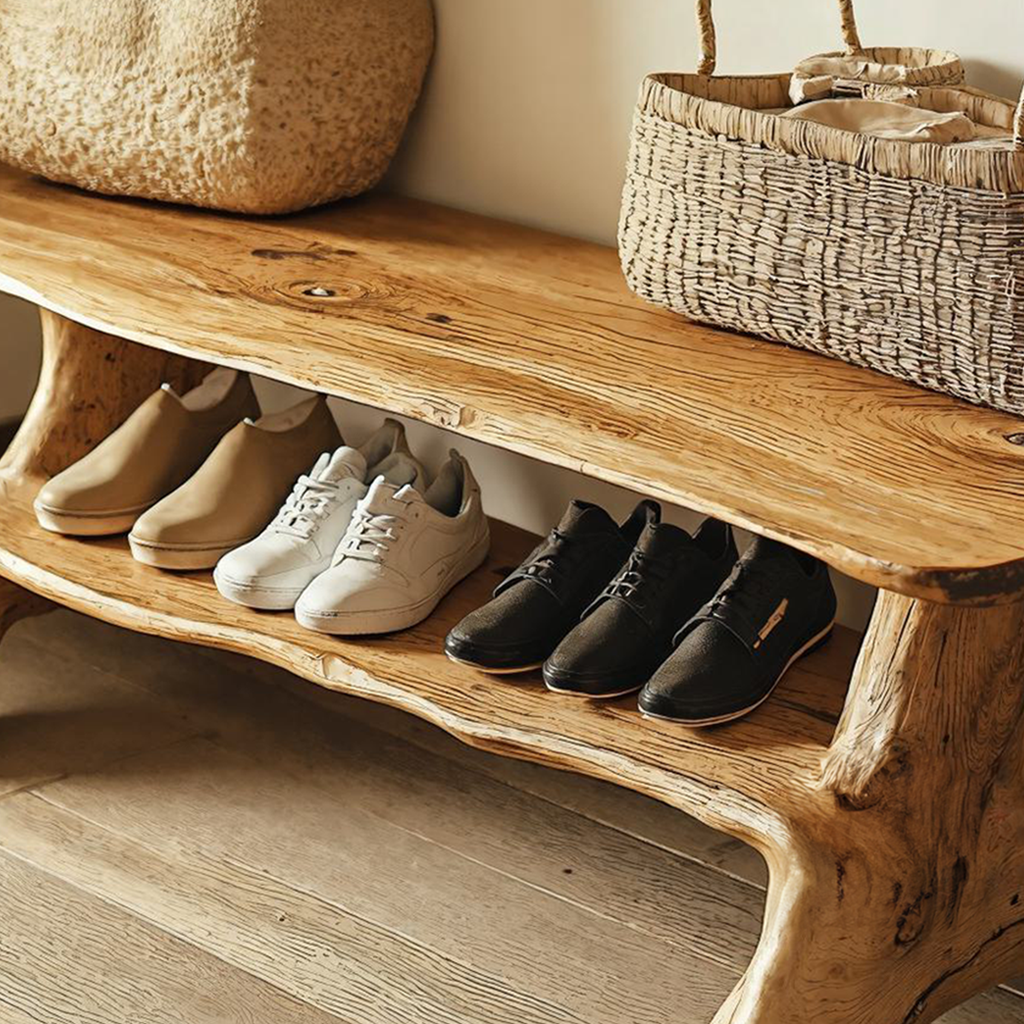 Handmade Hallway Bench Shoe Rack