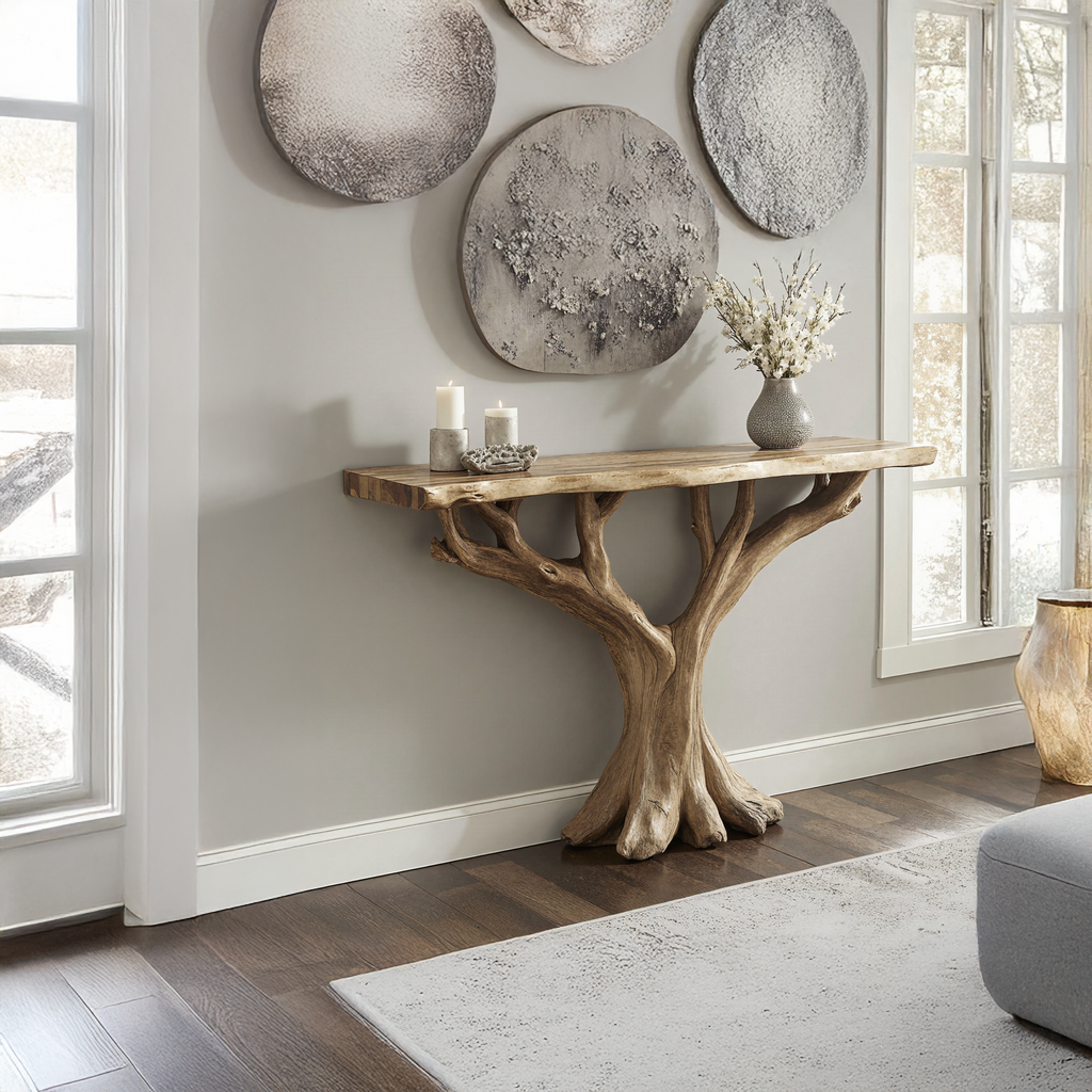 Handcrafted Rustic Console Table For Entryway