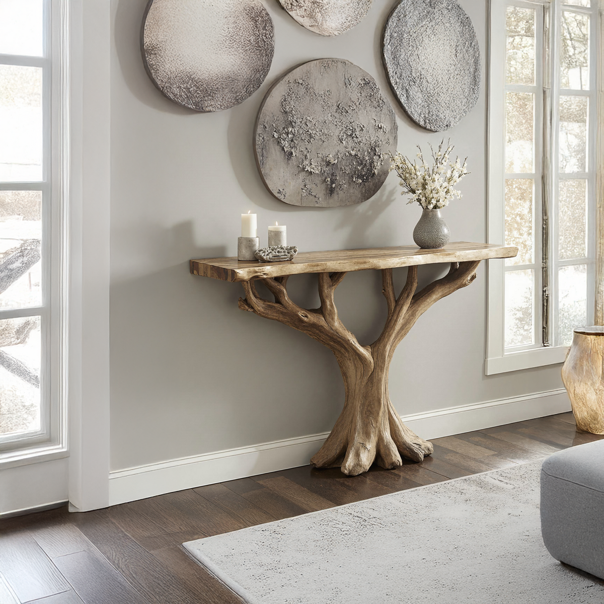 Handcrafted Rustic Console Table For Entryway