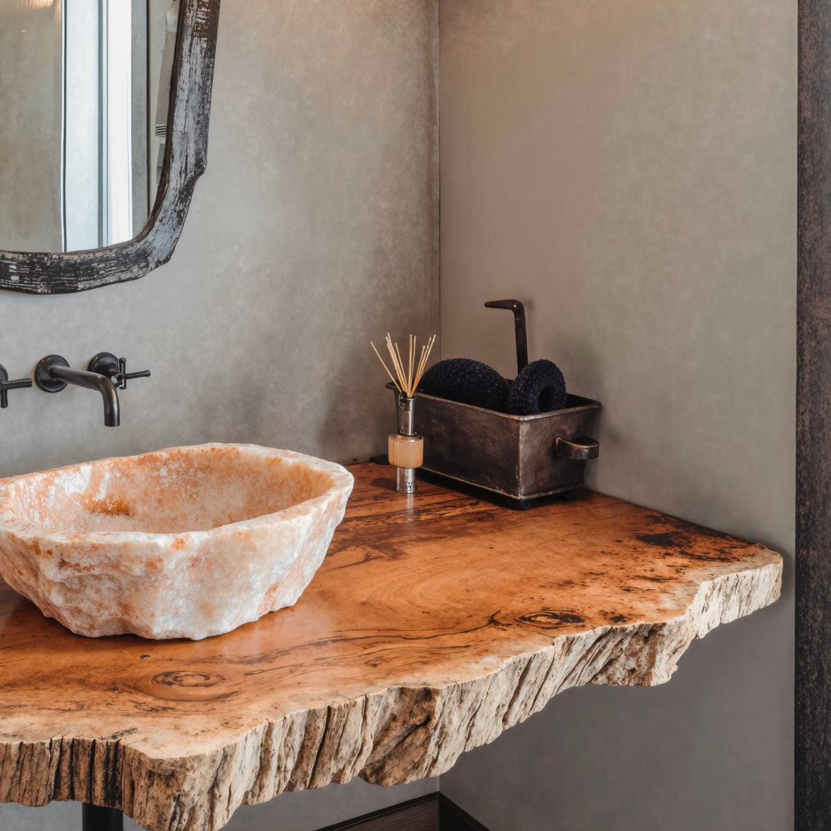 Compact Rustic Bathroom Floating Shelf With Stylish Design