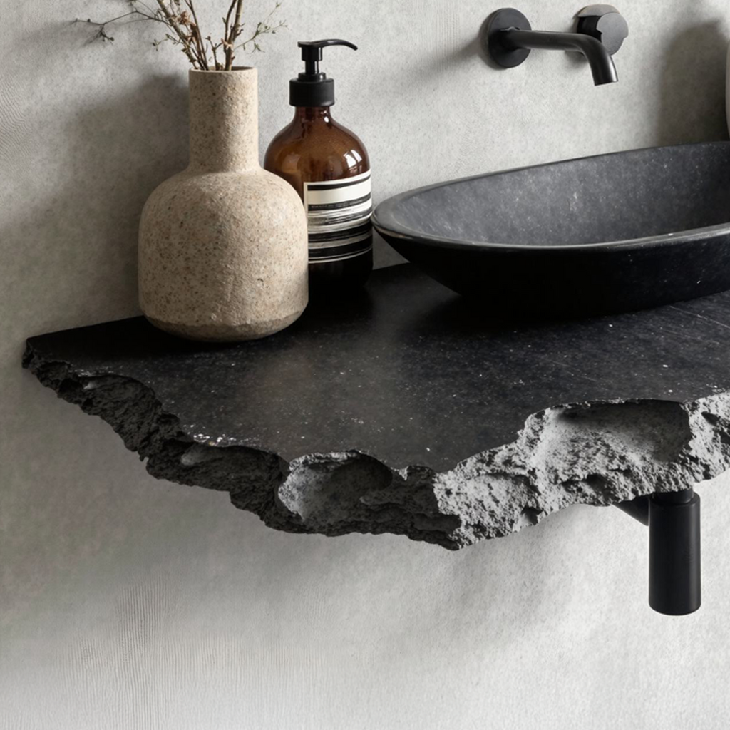 Live Edge Bathroom Vanity Shelf Wall