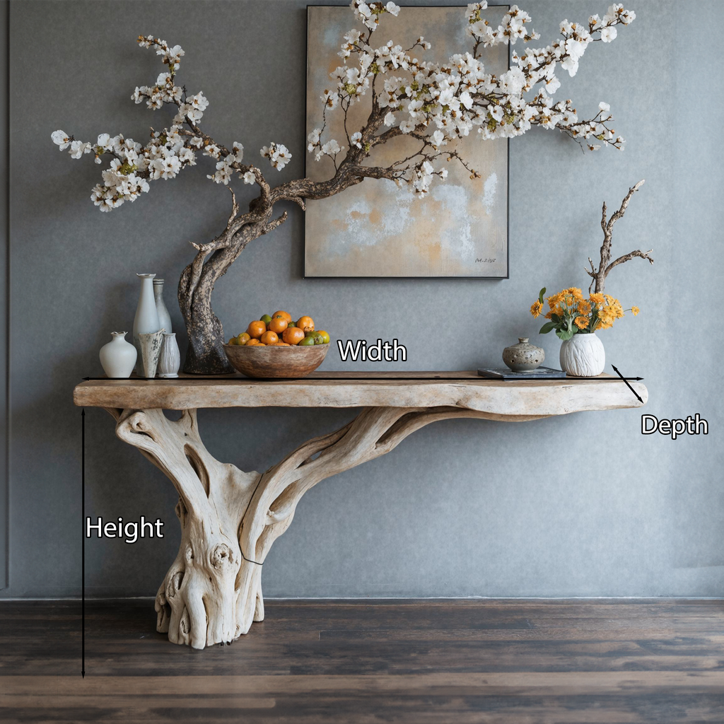 Floating Edge Console Table Handcraft Table Decor