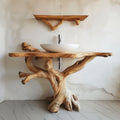 Floating Natural Wood Bathroom