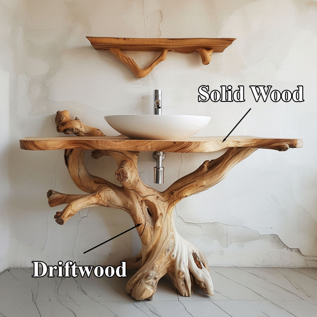 Floating Natural Wood Bathroom