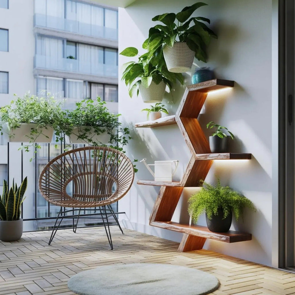 Modern Geometric Wall Shelf For Indoor Plants Display