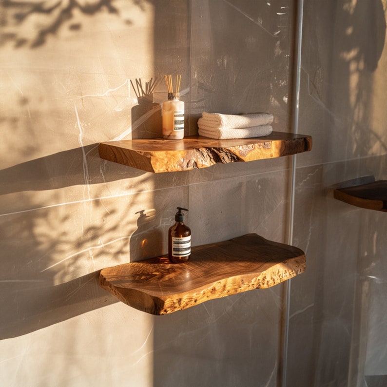 Floating Wood Shelf Live Edge