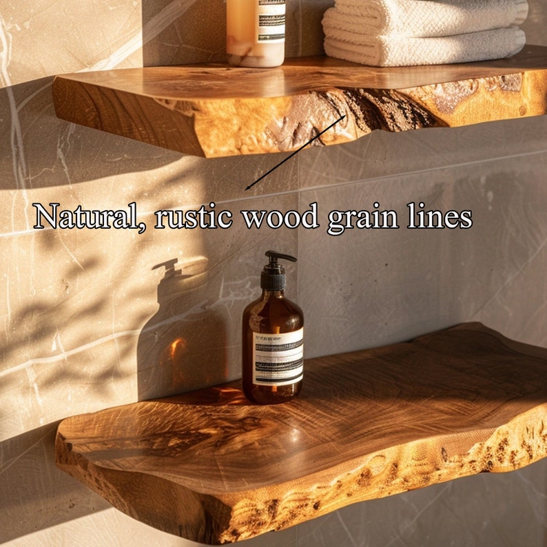 Floating Wood Shelf Live Edge
