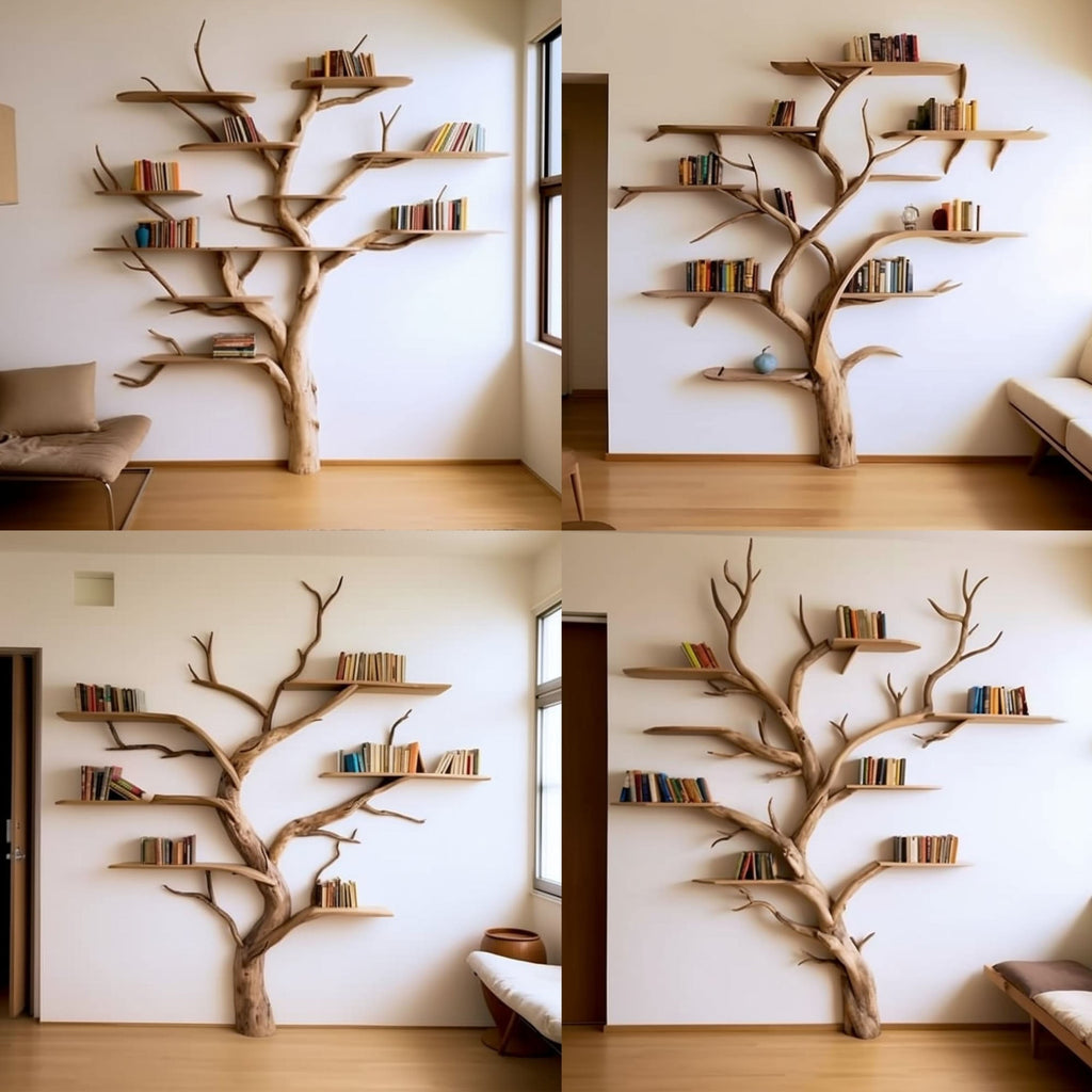 Elegant Wild Mulberry Tree Bookshelf Floating Shelves Live Edge