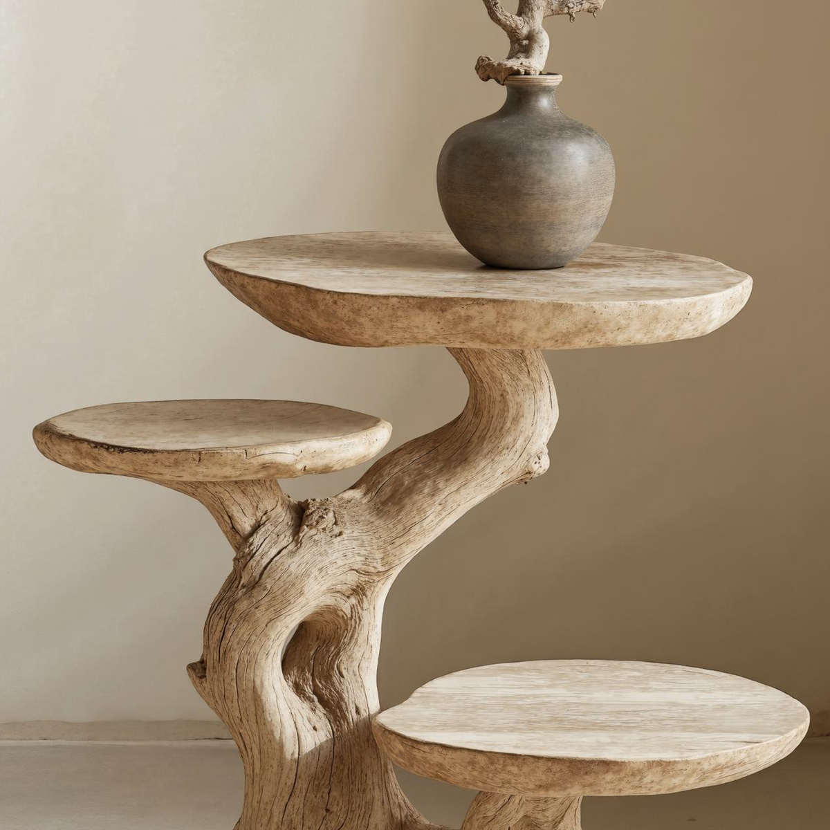Rustic Multi-Tier End Table Live Edge End Table