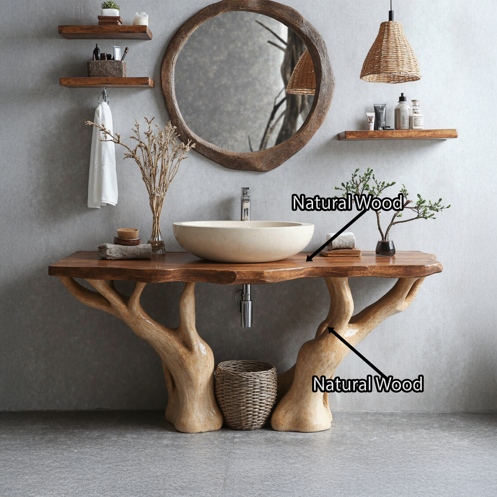 Rustic Live Edge Vanity For Contemporary Bathroom Spaces