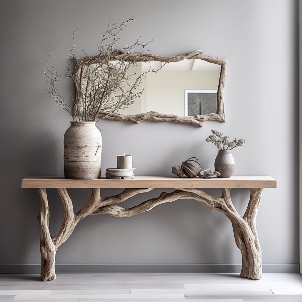 Natural Live Edge Console Table With Handcrafted Quality