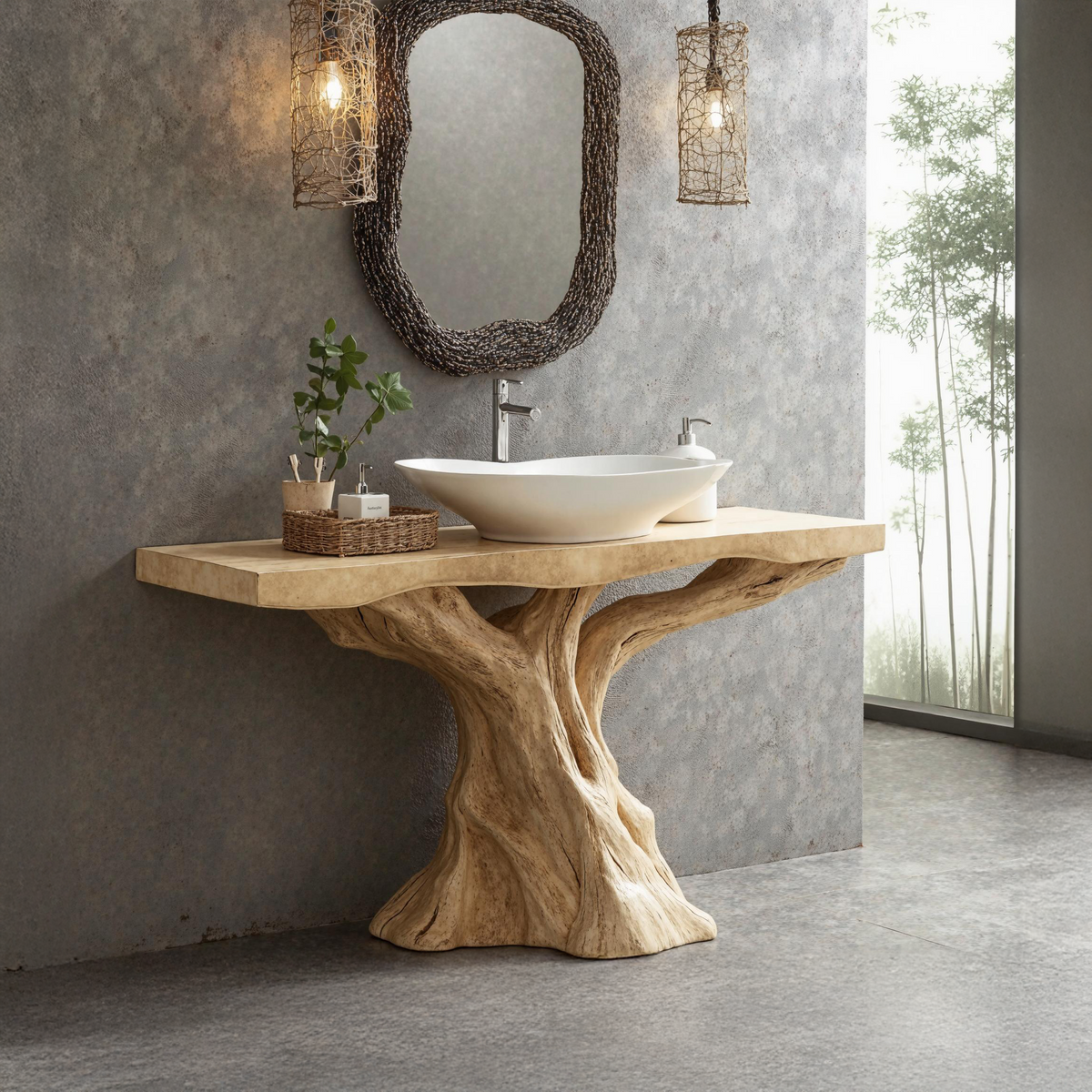 Mid-Century Wood Bathroom Vanity For Stylish Retro Bathrooms