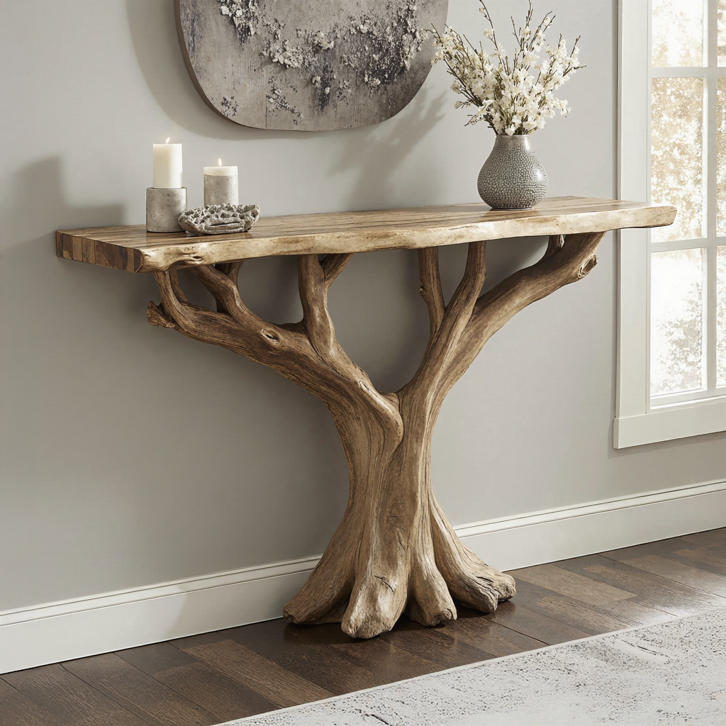 Handcrafted Rustic Console Table For Entryway