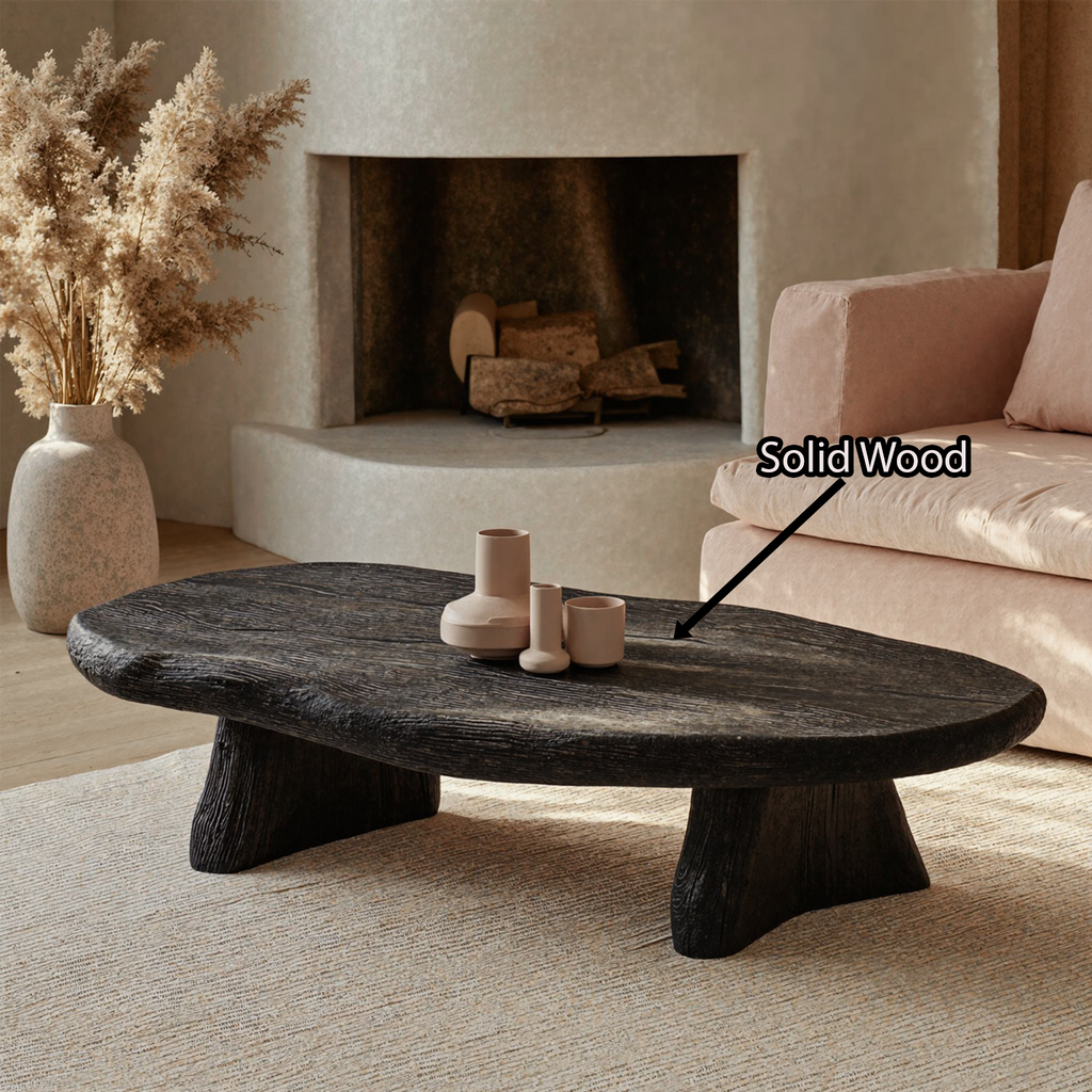 Black Modern Wood Coffee Table Home Decor