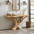Custom Live Edge Wood Bathroom Vanity For Modern Rustic Bathroom Designs