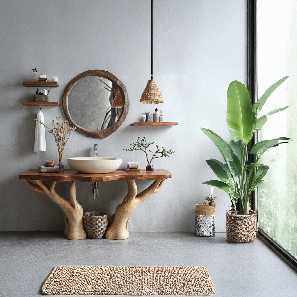 Rustic Live Edge Vanity For Contemporary Bathroom Spaces