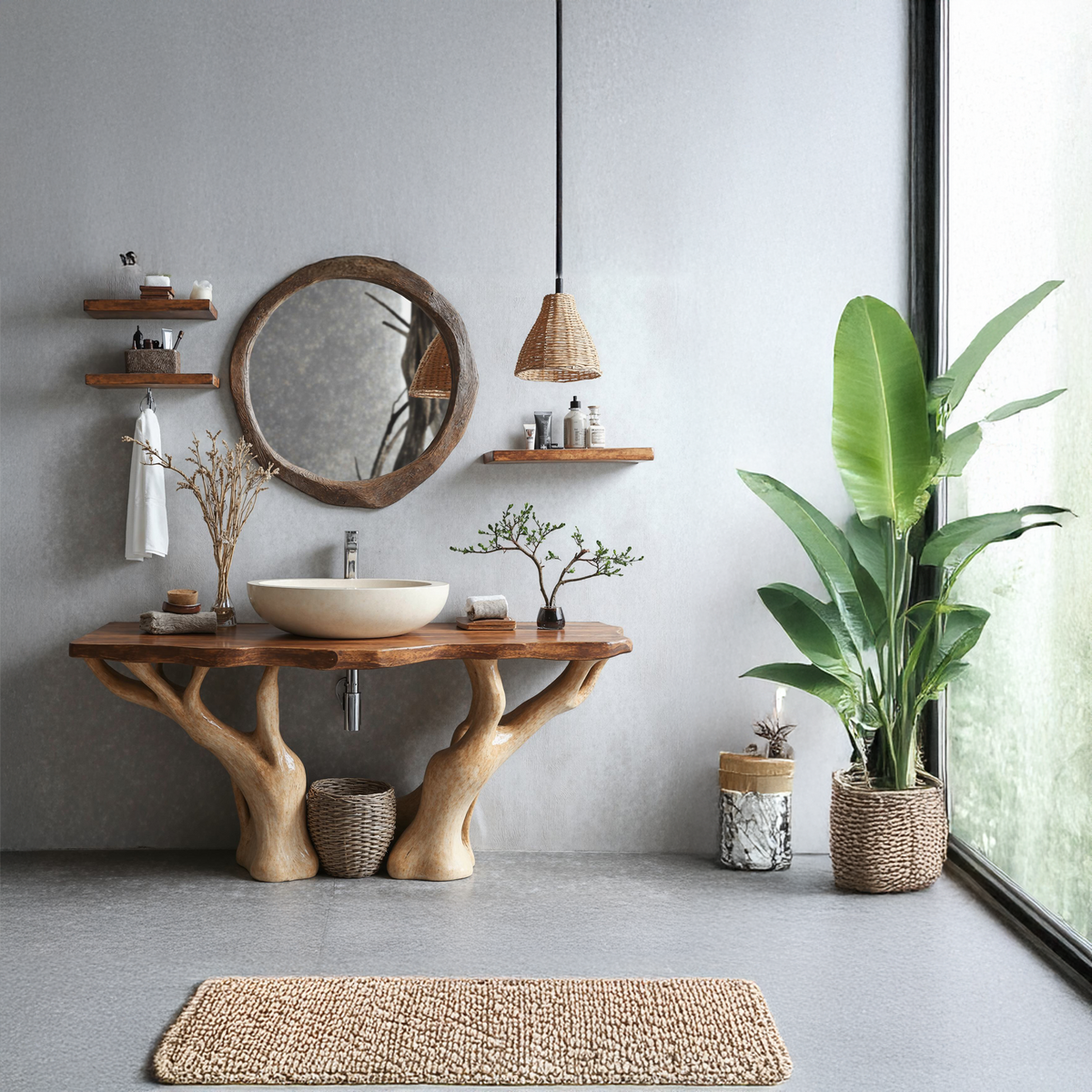 Rustic Live Edge Vanity For Contemporary Bathroom Spaces