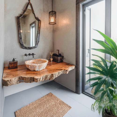 Compact Rustic Bathroom Floating Shelf With Stylish Design