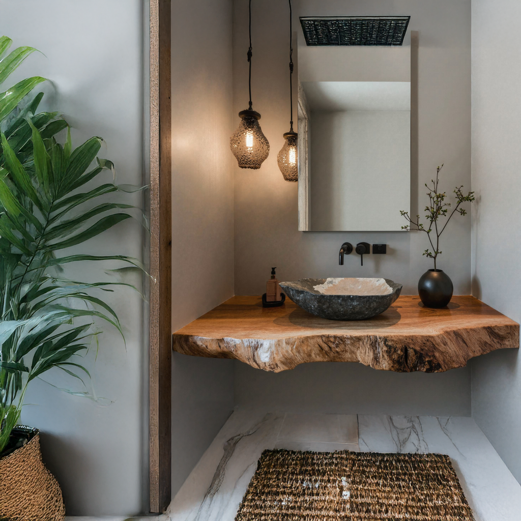 Farmhouse Wooden Bathroom Vanity Shelf For Any Rustic Home