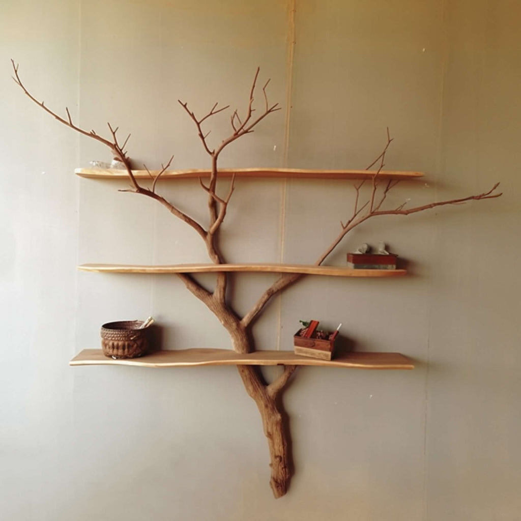 Rustic Tree Branch Shelf Unique Shelves