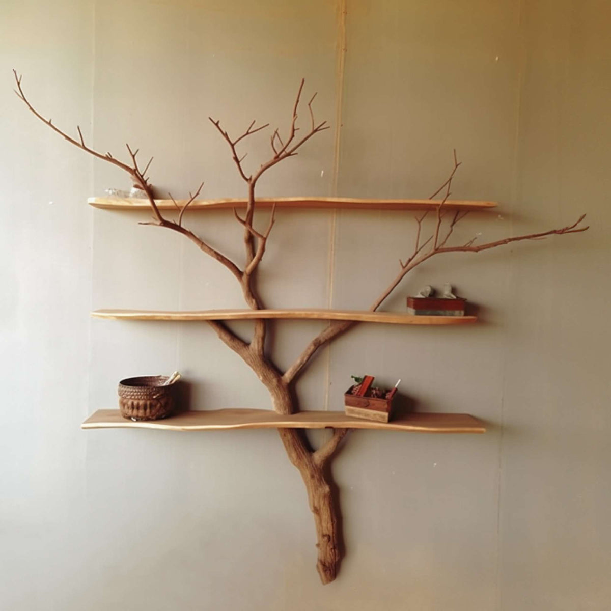 Rustic Tree Branch Shelf Unique Shelves