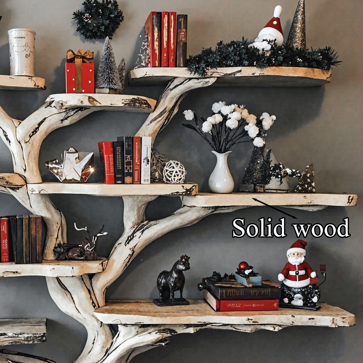 Tree Bookcase Xmas Montessori Bookshelf Christmas Gift