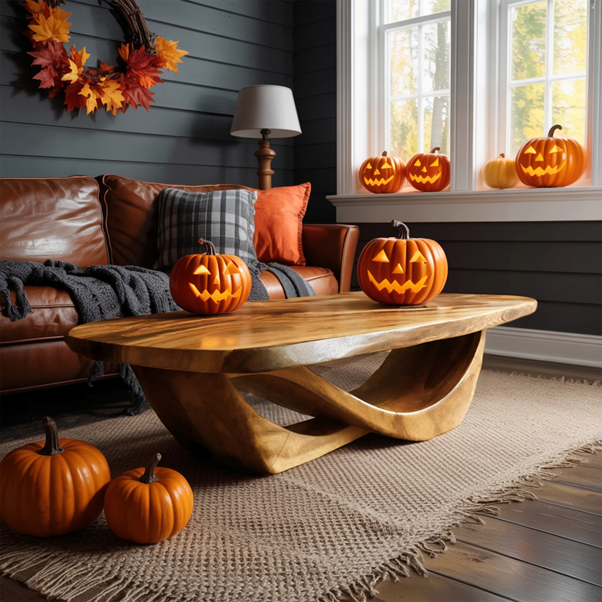 Handcrafted Solid Wood Coffee Table Entryway Design Haunted Look