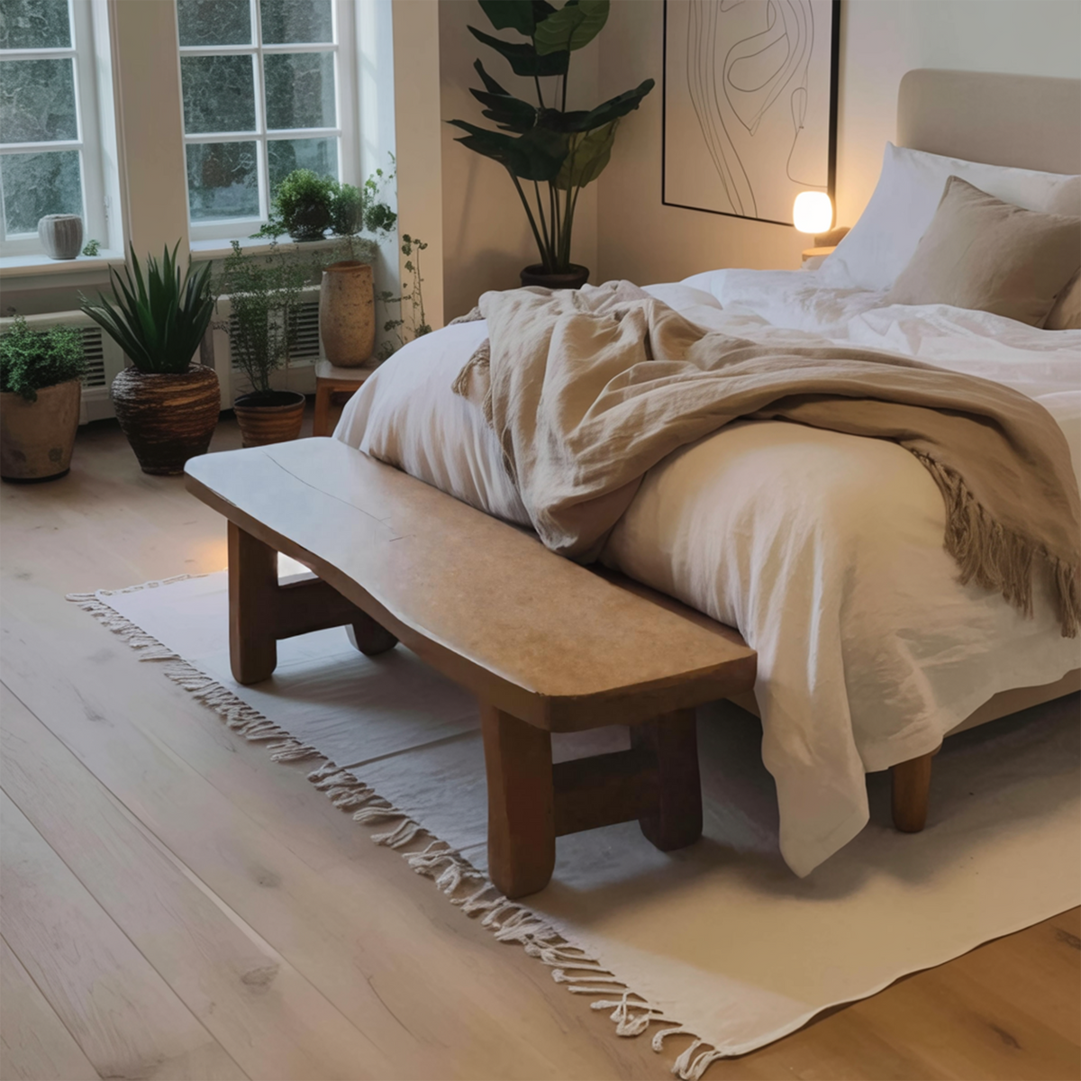 Minimalist End Of Bed Bench For Bedroom Entryway